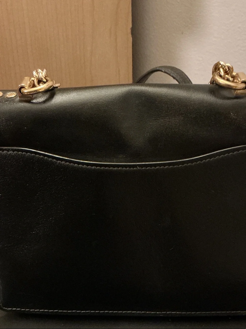 Coach KLARE Black Leather & Tan Signature Crossbody Bag